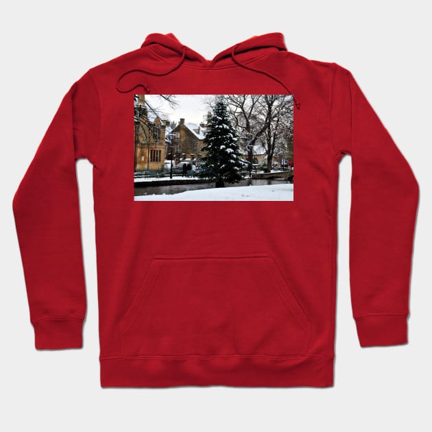 Bourton on the Water Christmas Tree Cotswolds Hoodie by AndyEvansPhotos